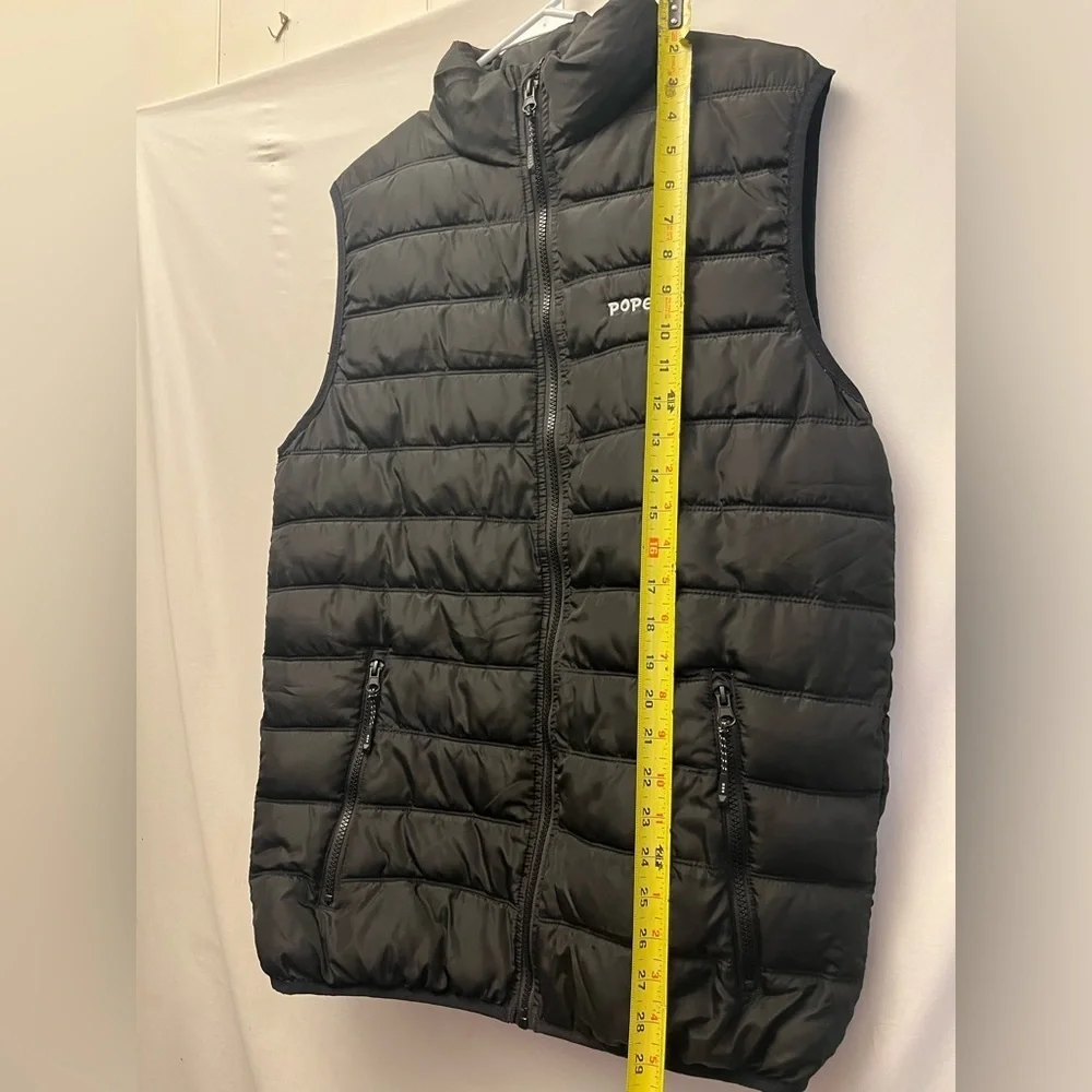 Elevate Men's Mercer POPEYES Logo Insulated Black Puffer Zippered Vest Small